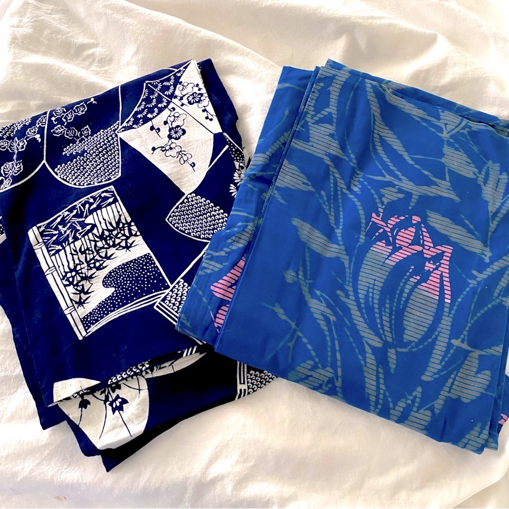 2 pack Vintage Japanese Cotton Yukata Kimonos